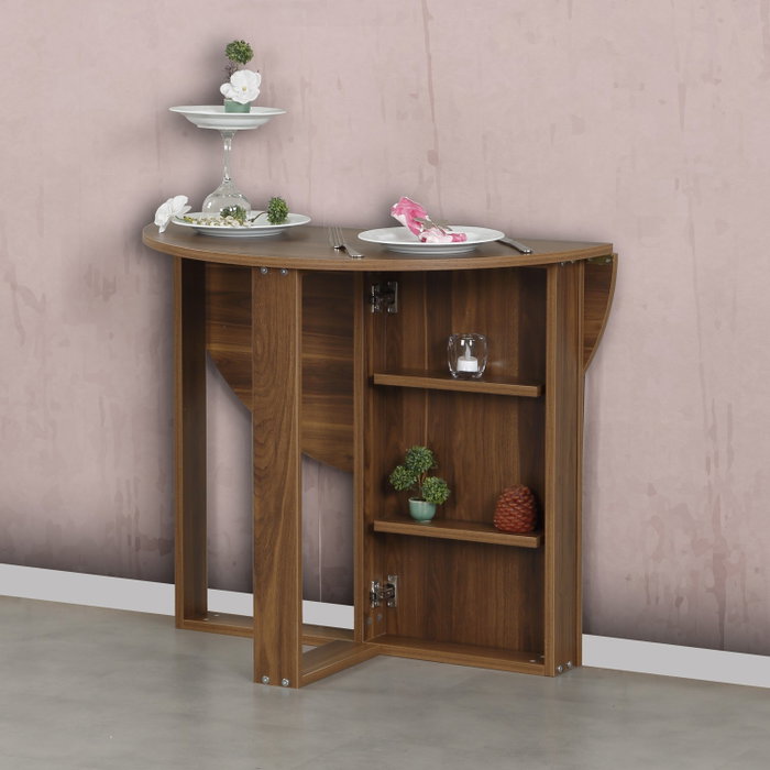 Hanah Home Mesa Plegable Extensible Nogal